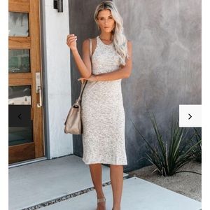 Vici speckled knit midi dress